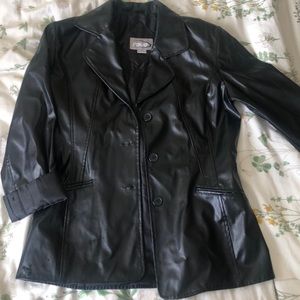 Vintage Black Leather (fake) Jacket